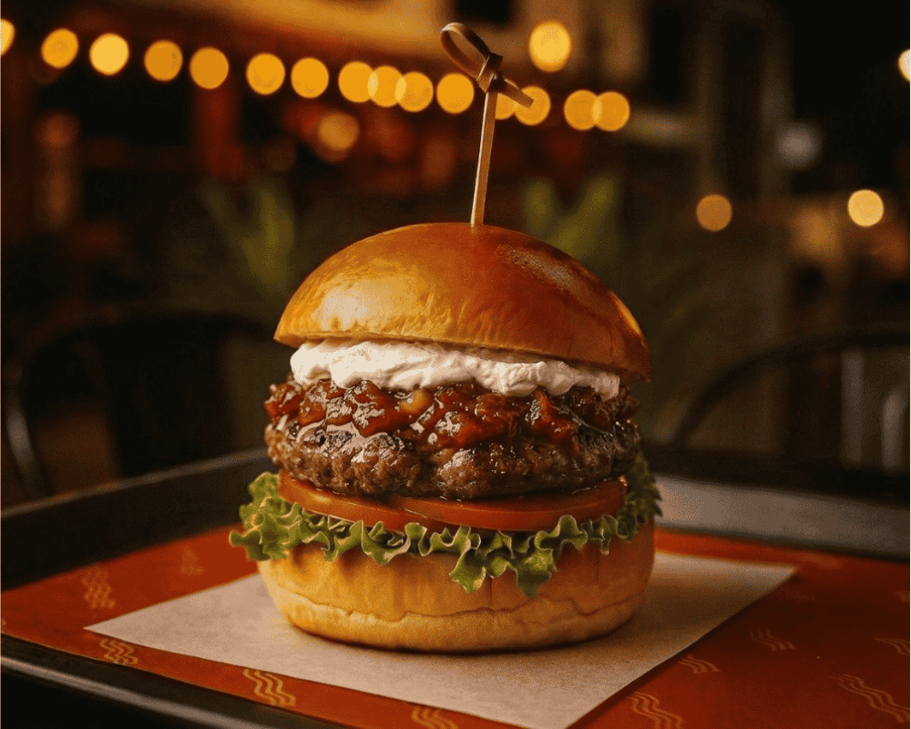 Hamburguesa Bacon Philly con queso philadelphia - Bacon Burgers